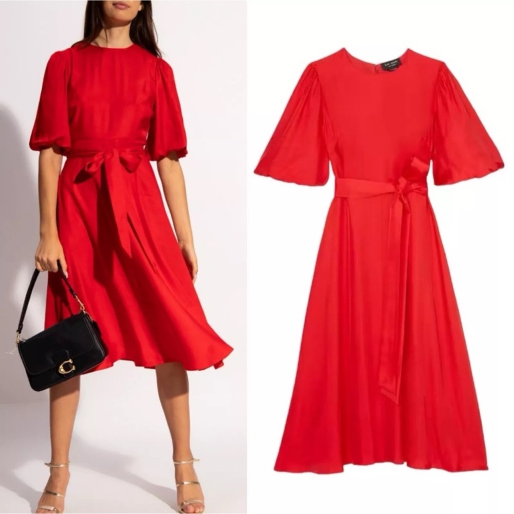 NWT Kate Spade Matinee Silk Blend Midi Dress. $378 - Picture 5 of 16